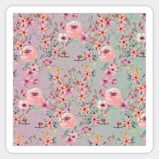 pastel colours floral watercolour pattern Sticker